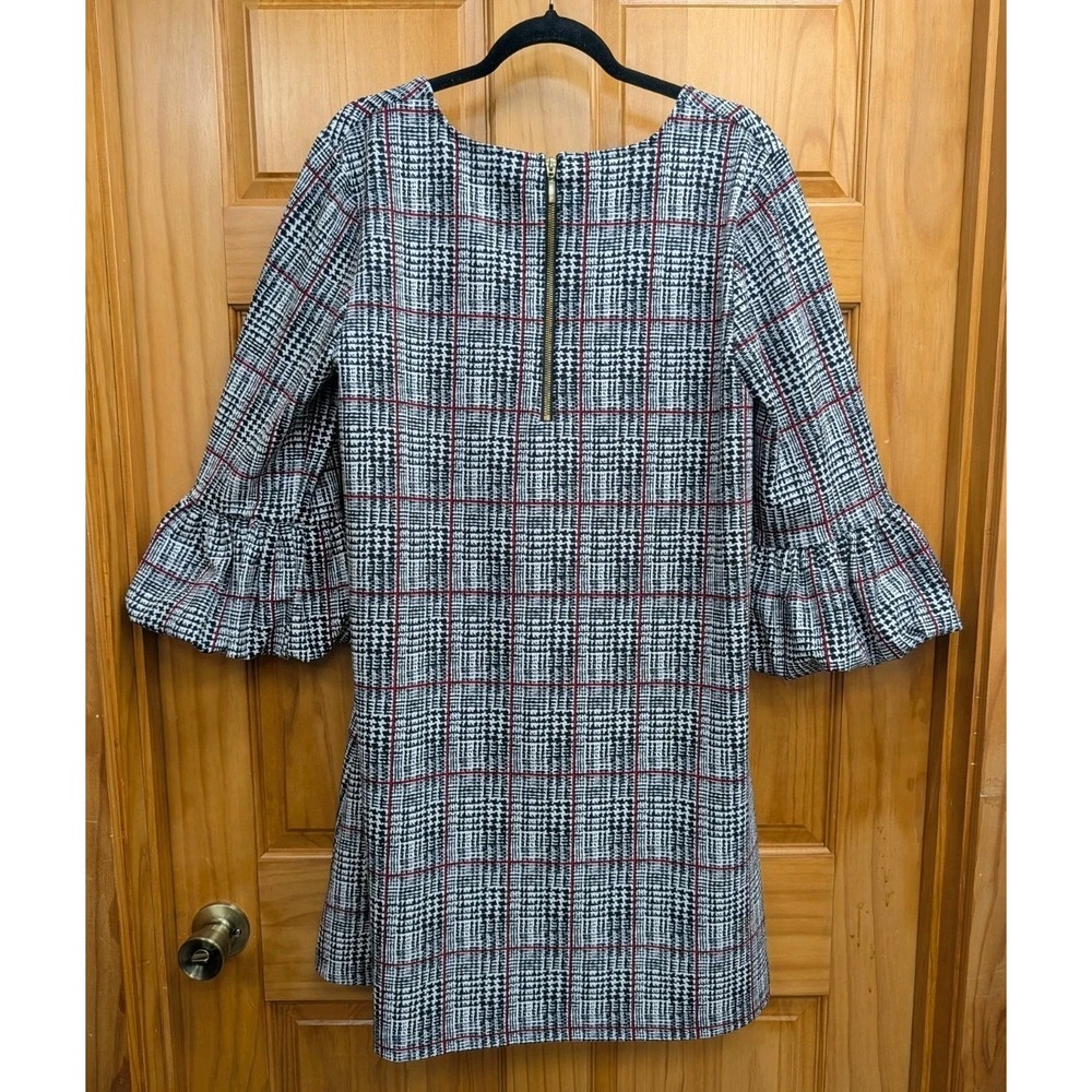 Nina Leonard Women's XL Dress Back Gold Zip 3/4 Bell Sleeves Business Stretchy - Picture 9 of 11
